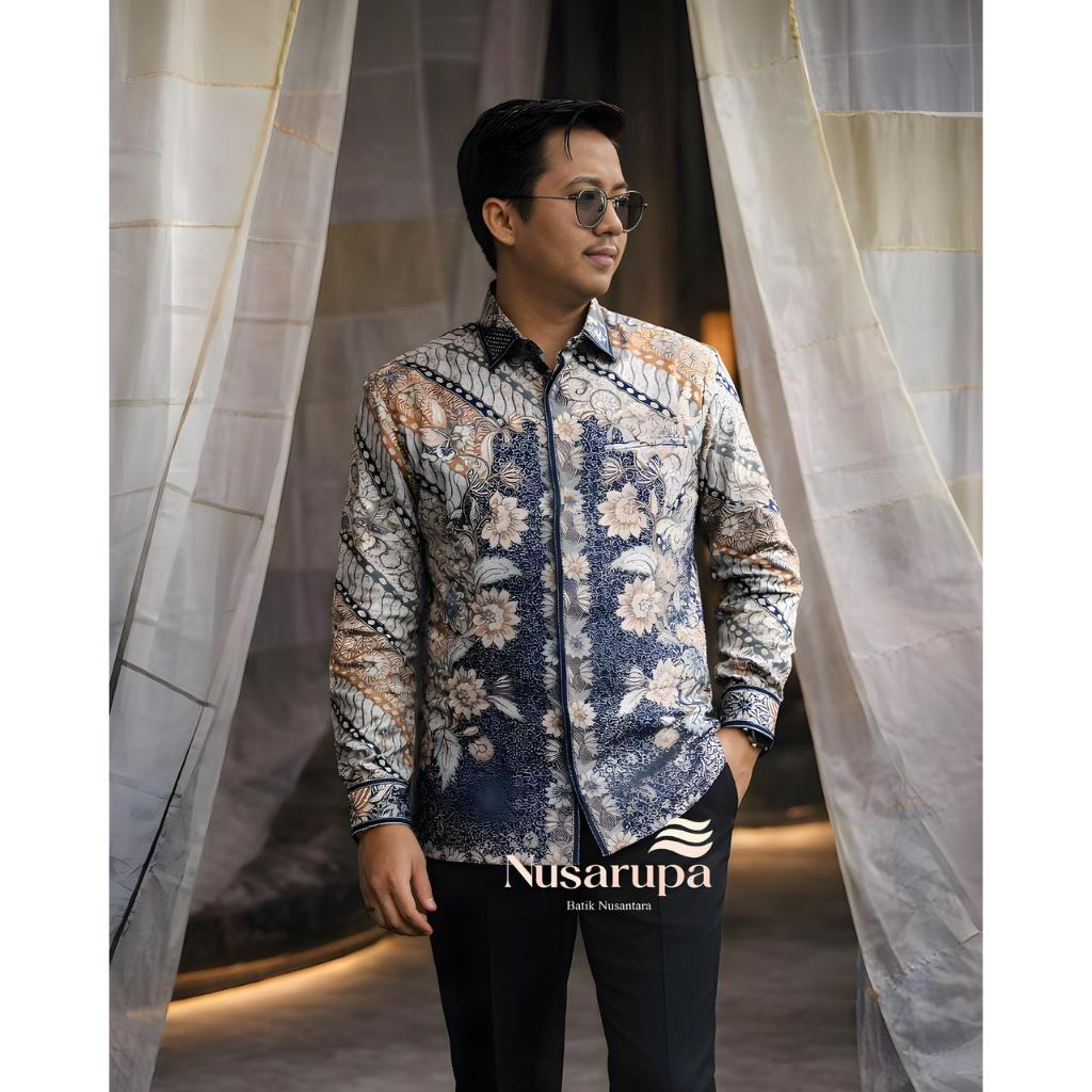 Batik Nusarupa - Arumsari | Kemeja Batik Pria Premium Lengan Panjang Motif Nusantara | Semi Jas