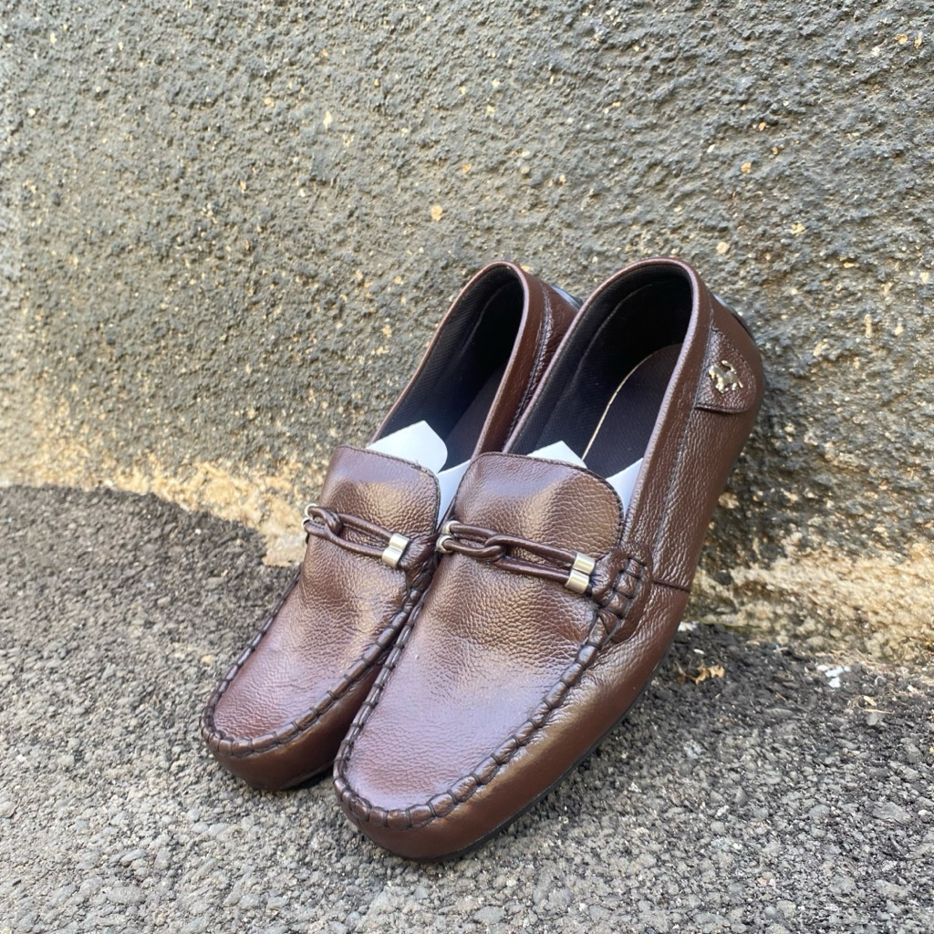 Sepatu Pria Slip On Loafers Leather Premium - Sepatu Pantofel Casual Pria Hitam Coklat