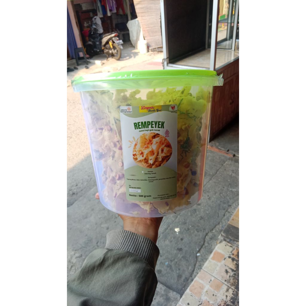 Peyek Kacang Ijo Gurih Renyah | Peyek Toples Kacang Ijo | Peyek Kacang Hijau Toples 5 Liter