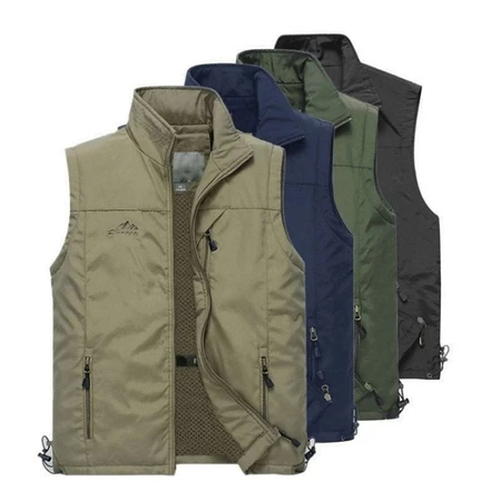 Rompi vest pria outdoor jaket rompi casual