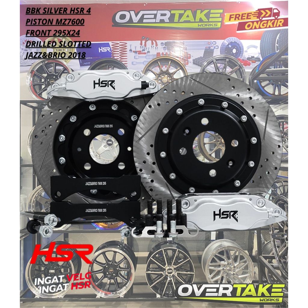BBK MOBIL 4 PISTON SILVER 295X24 UNTUK JAZZ & BRIO 2018 PNP MURAH BBK PIRINGAN MOBIL