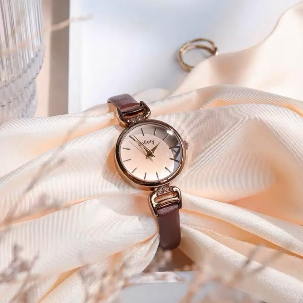 JAM TANGAN WANITA VINTAGE TALI KULIT GOGOEY FASHION