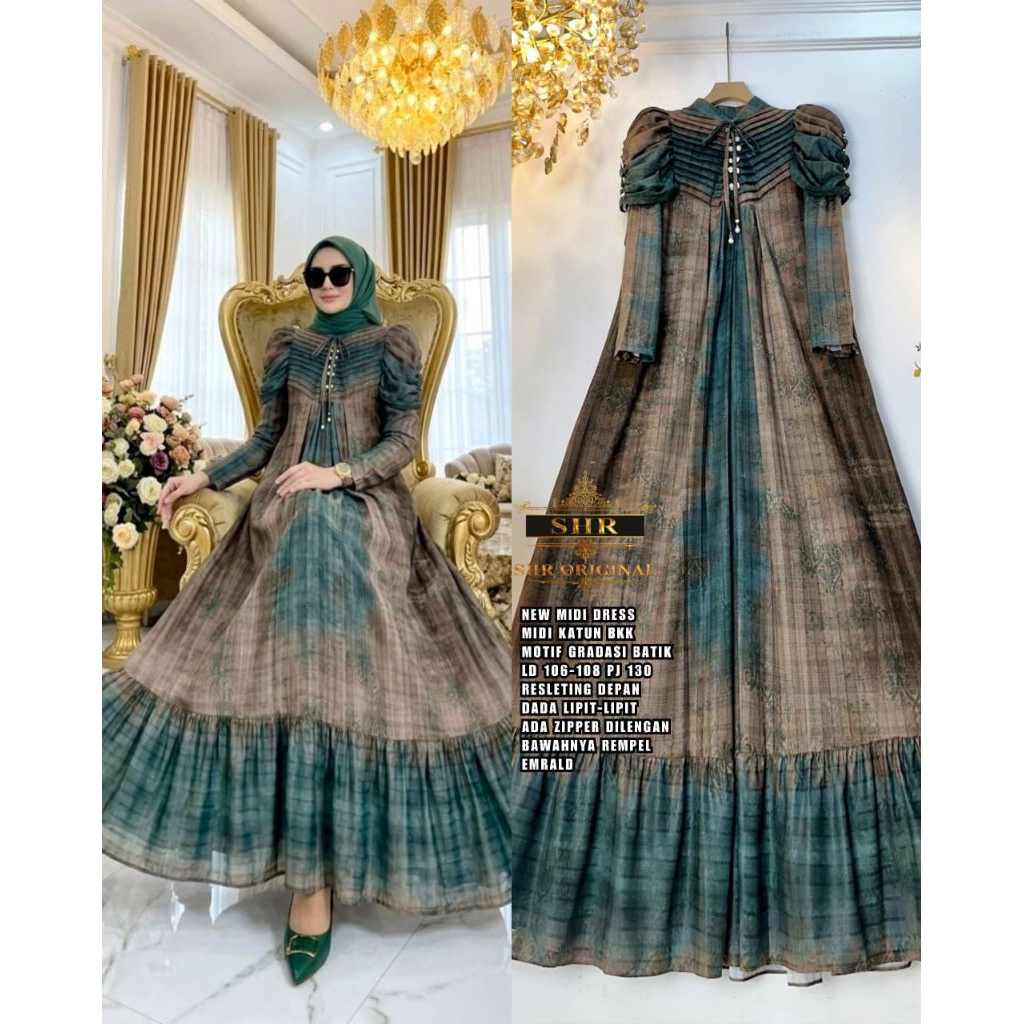 NEW MAXY DRESS GAMIS MIDI ORI SHR ORIGINAL SHR BEST