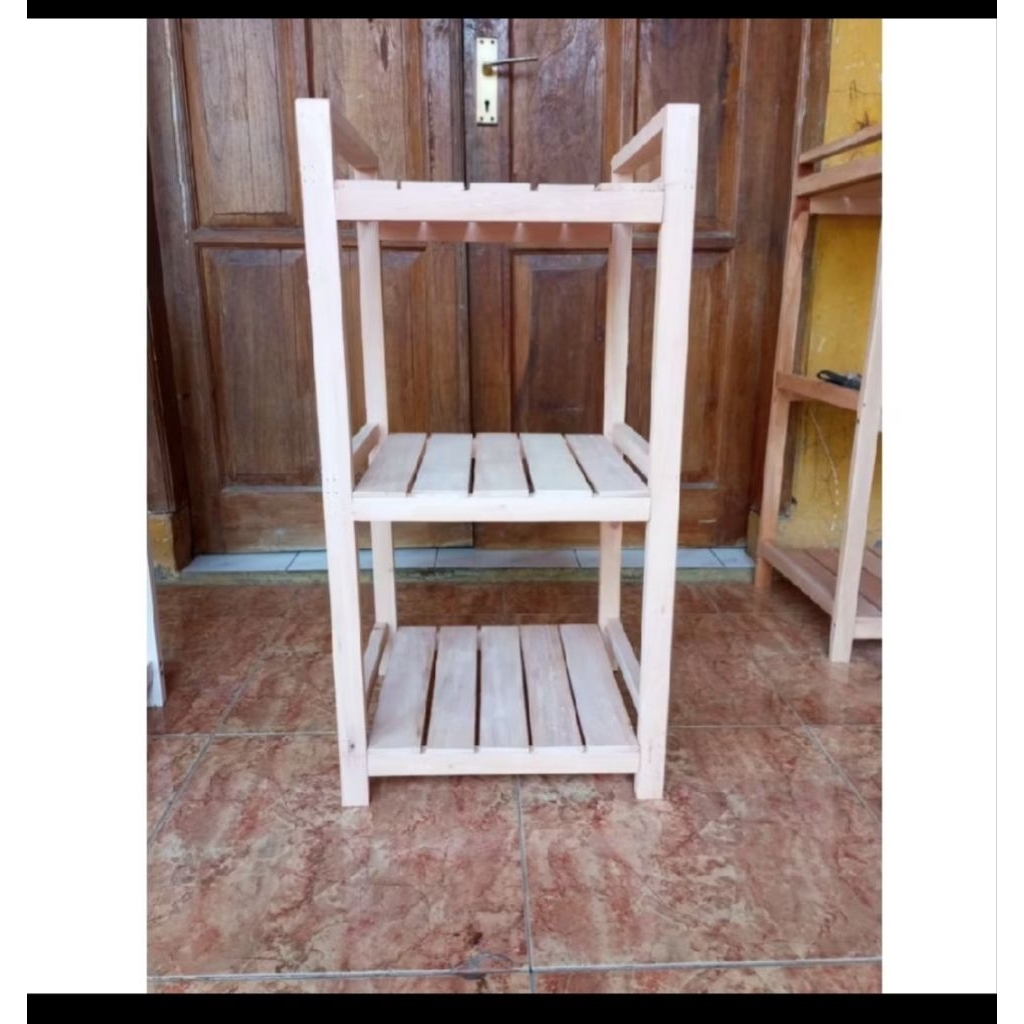 RAK DISPENSER/GALON 3 SUSUN KAYU MINIMALIS