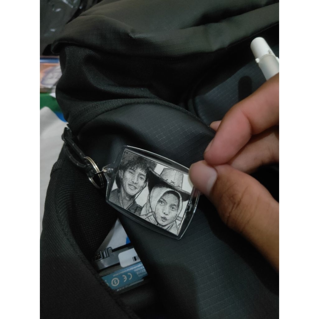 keychain art custom wajah, mata, bebas