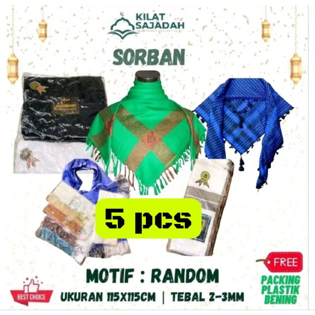 Paket 5 Pcs Sorban Aneka Motif Aksesoris kepala pria