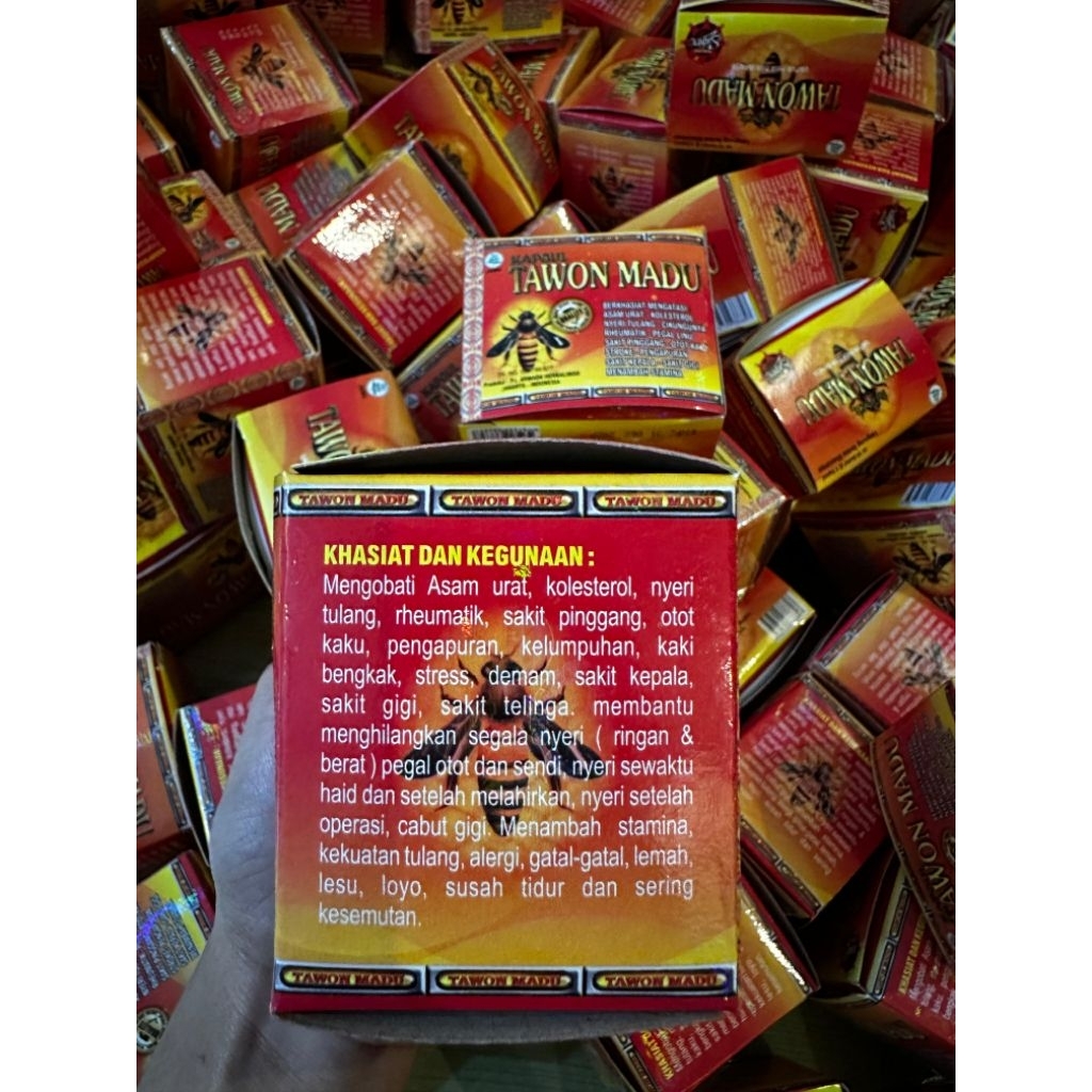 Tawon Madu Kapsul Asam Urat Original isi 40 kapsul.