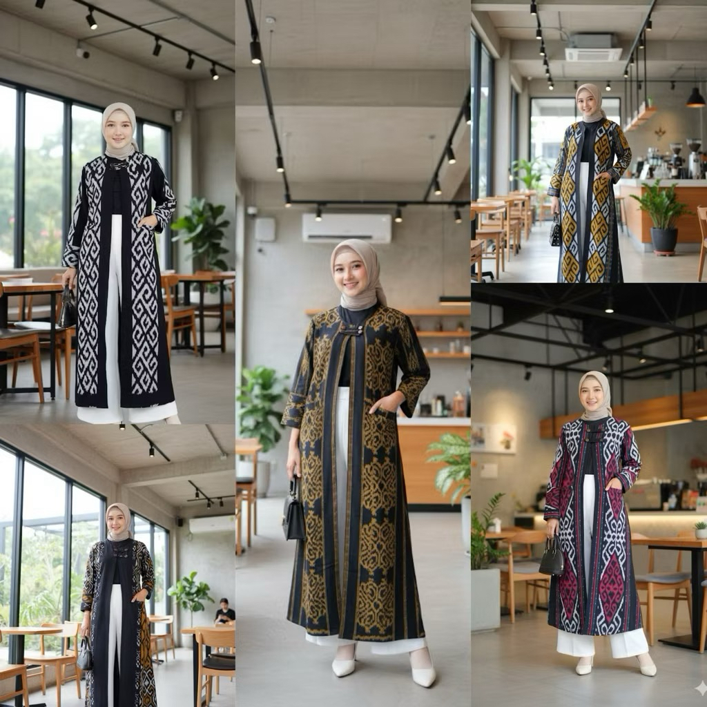 LONG OUTER TENUN WANITA PANJANG