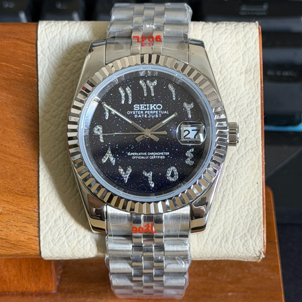 Jam Tangan Seiko Datejust Arabic Black Galaxy NH35 Automatic Limited