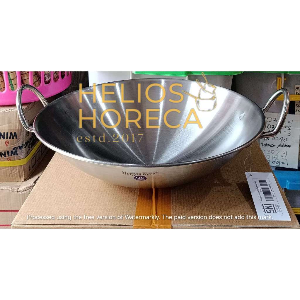 Bima Morganware 400 Wajan Wok Kuali Penggorengan Stainless Steel