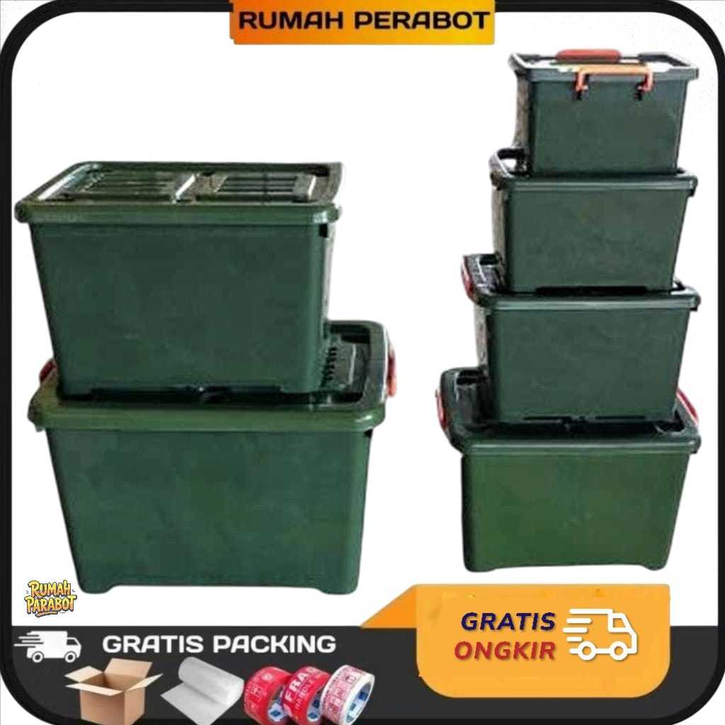 Kontainer Box Plastik Container Hijau Box JUMBO BESAR RODA