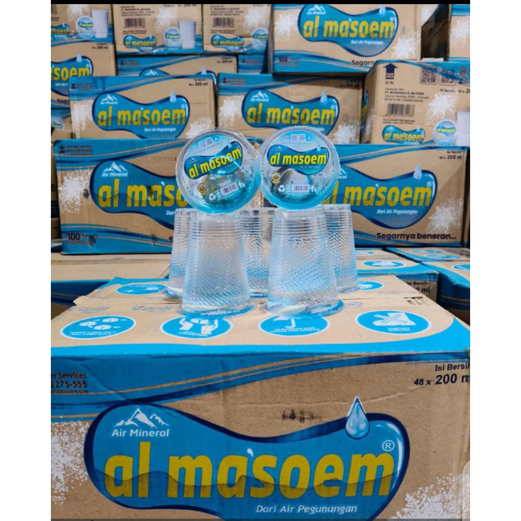 1 dus isi 40 pcs air mineral Al masoem Al Ma'soem 200 ml harga murah grosir bisa kirim instant