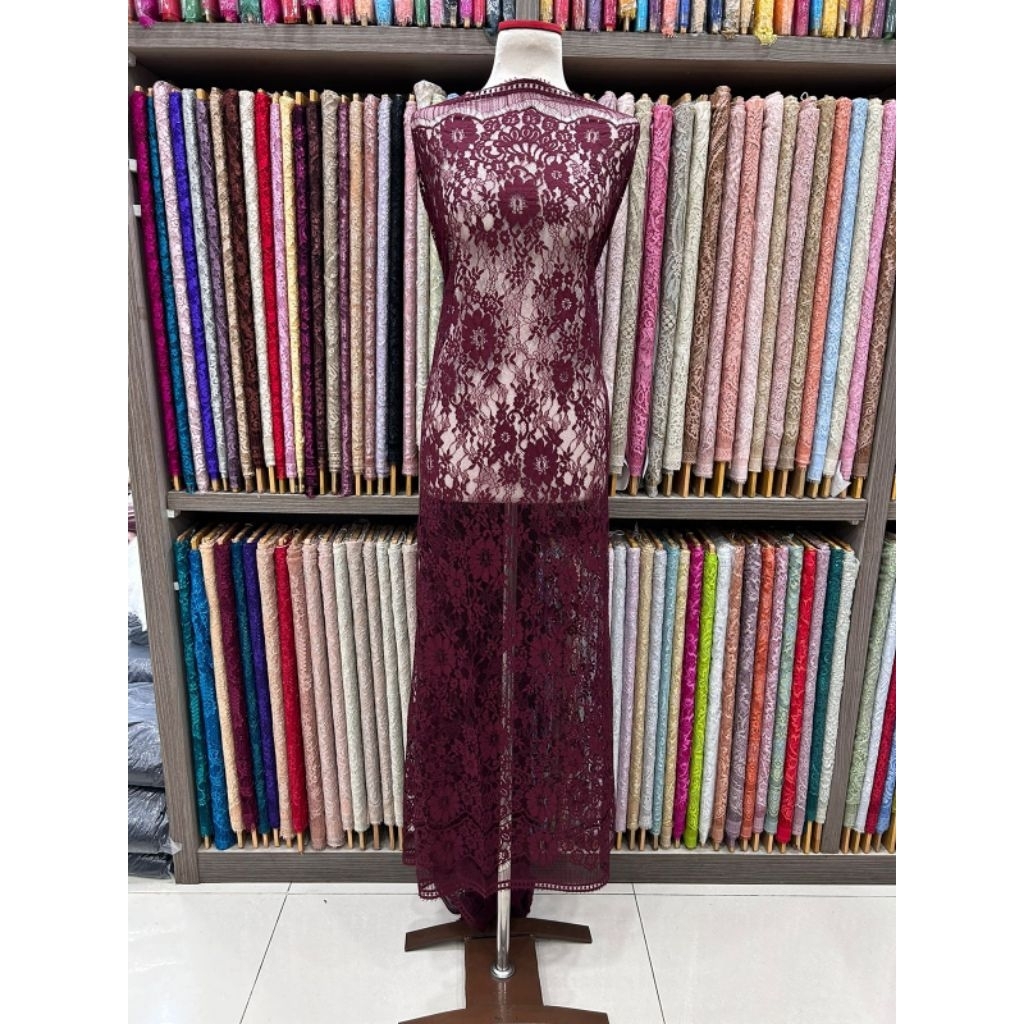 Bakal Kain Bahan Kebaya Brokat Semi Prancis Solstiss