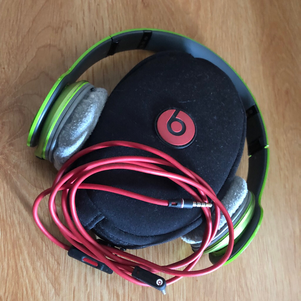 HEADPHONE HEADSET CABLE WIRED BEATS BY DR.DRE SOLO HD LIME GREEN NORMAL MULUS ORIGINAL LENGKAP + POU