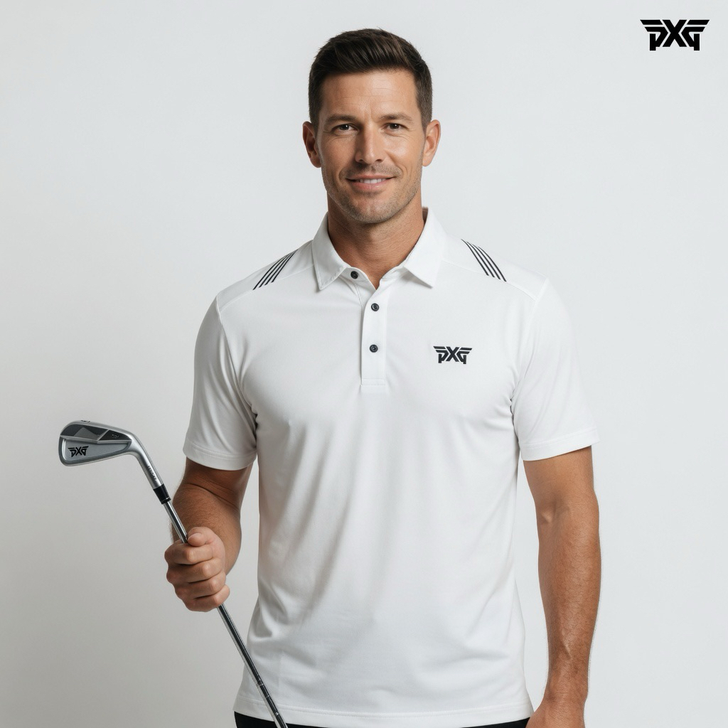 Baju Golf Pria Branded White XL Preloved