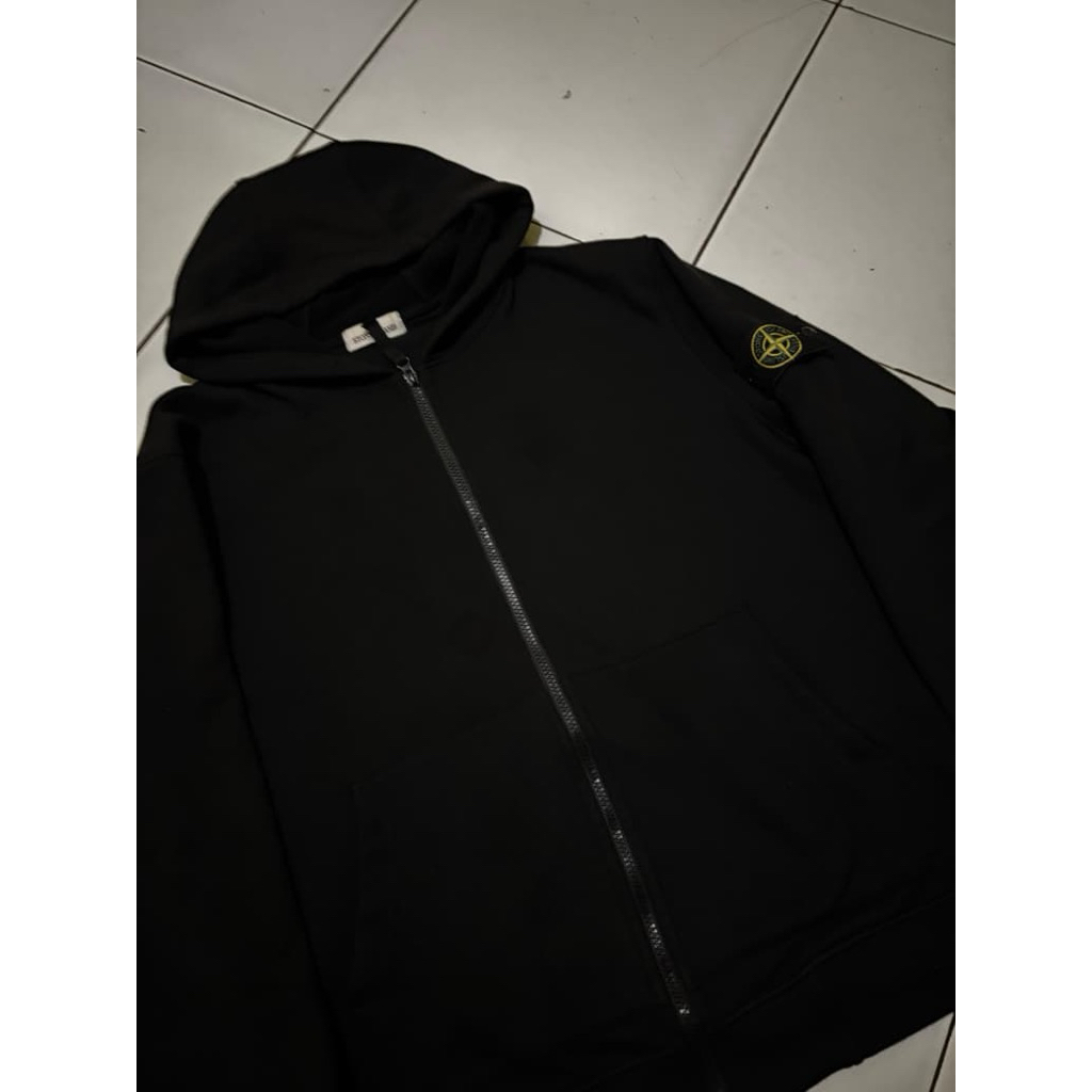 Stone Island Zip Hoodie Black Original / Authentic RFID