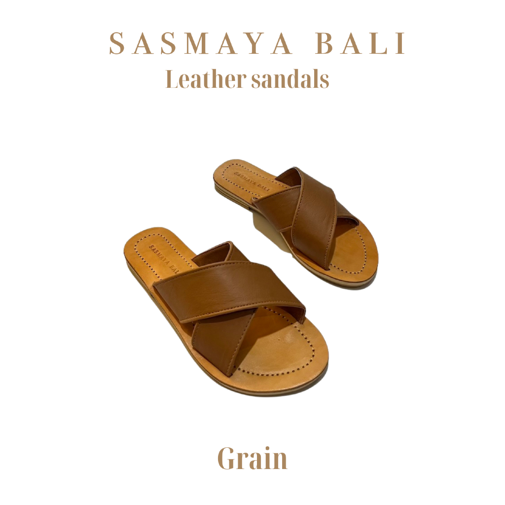 Sasmaya Bali Sandal Wanita Kulit Asli Grain