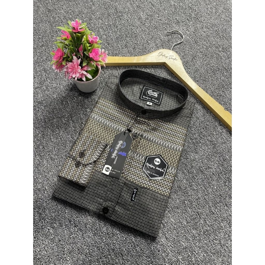 KEMEJA KOKO KEMKO MOTIF SALUR - KATUN MADINAH SONGKET