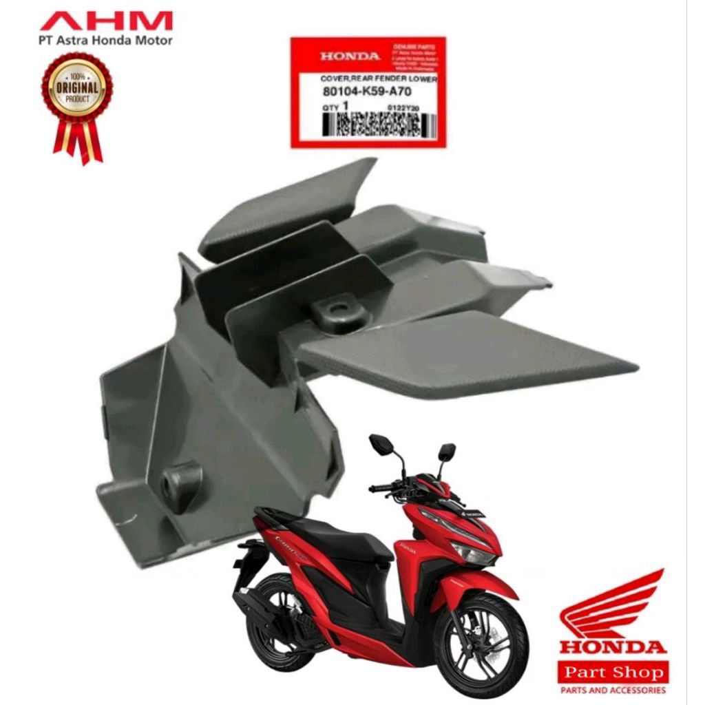 080104-K59A70 Cover Rear Pender Lower Spakbor Belakang Bagian Bawah Vario 125 150  New Vario 160 K2S