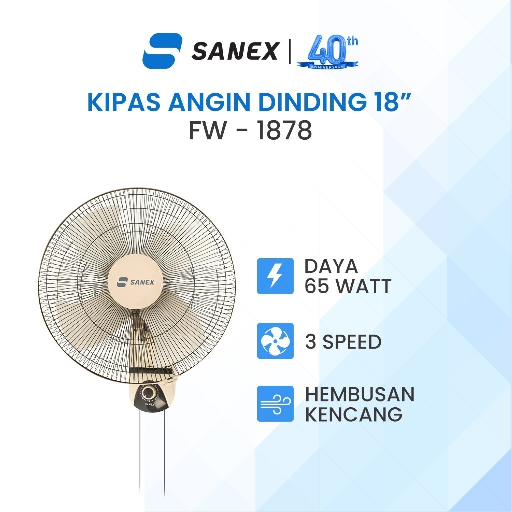 KIPAS ANGIN DINDING SANEX FW1878 FW1879 FW 1879 FW 1879 WALLFAN SANEX 18IN 18 INCH 18 INCI BALING BE
