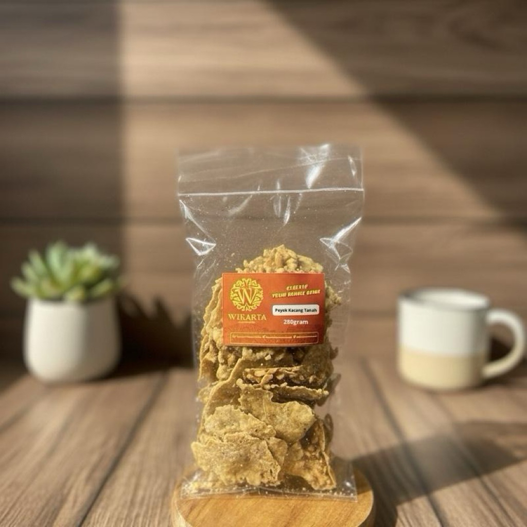 Peyek kacang tanah bulat gurih renyah peyek kacang kripik cemilan kiloan 280gram Peyek home mede
