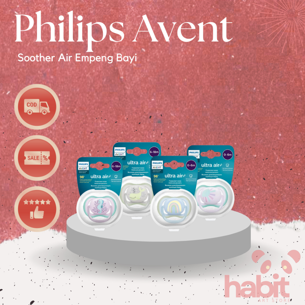 Philips Avent Soother Air Empeng Bayi | 0-6 Bulan | 6 -18 Bulan