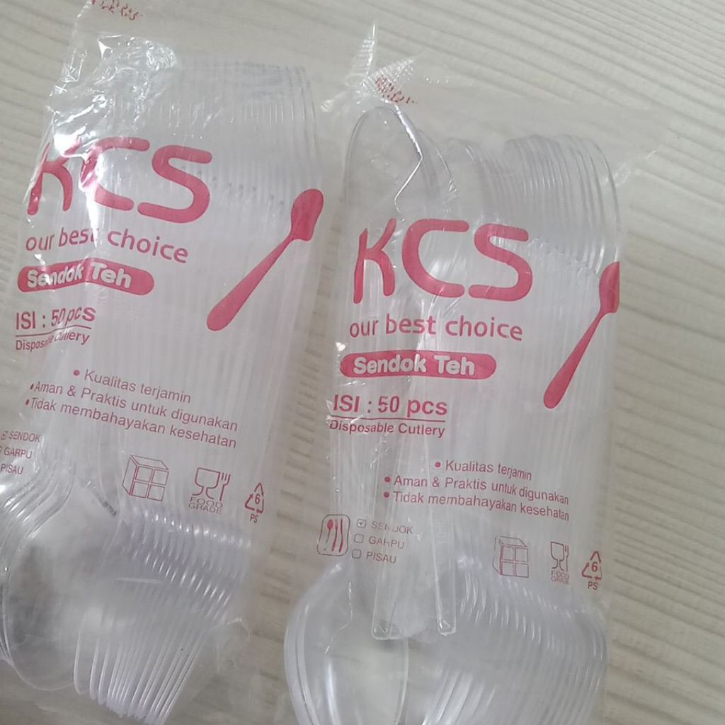 Sendok Teh KCS Bening /Sendok puding/ isi 50 pcs merk KCS