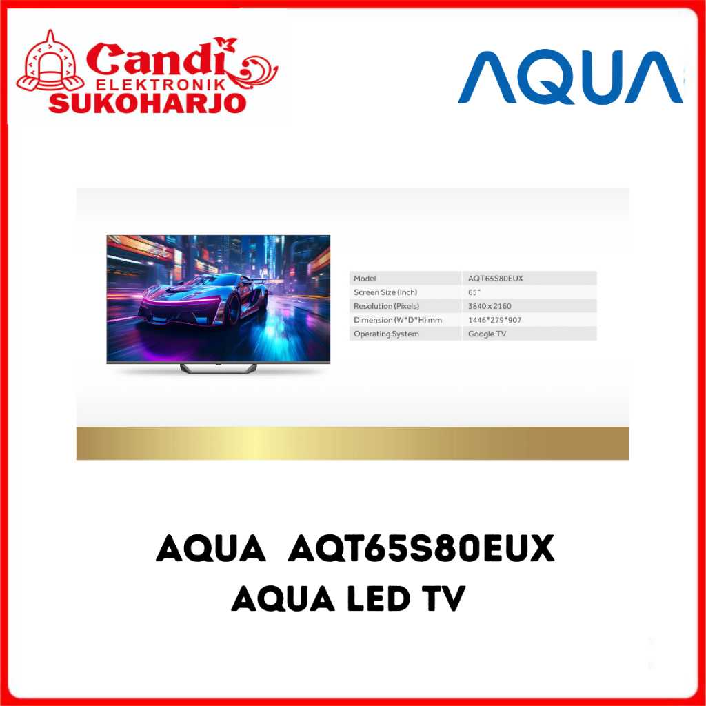 Google TV AQUA 65 Inch 4K UHD Smart TV HDR10 - AQT65S80EUX