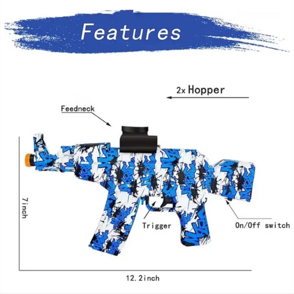 Mainan Anak Tembakan AK 47 Electric Gun Water Gel