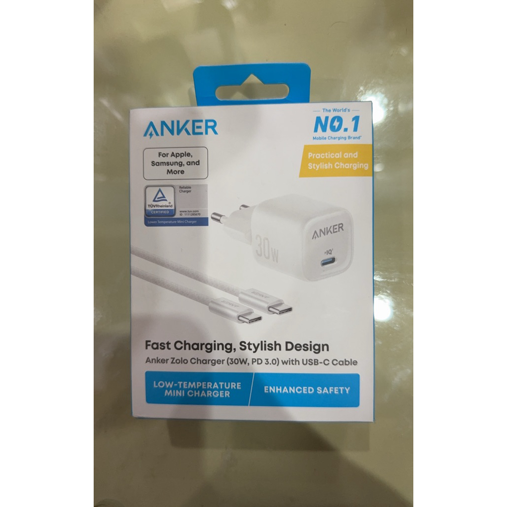 Anker Zolo Gan 30W Adaptor Kepala Charger iPhone 16 15 Samsung Type C PD Ice-Cooled Fast Charging-A2