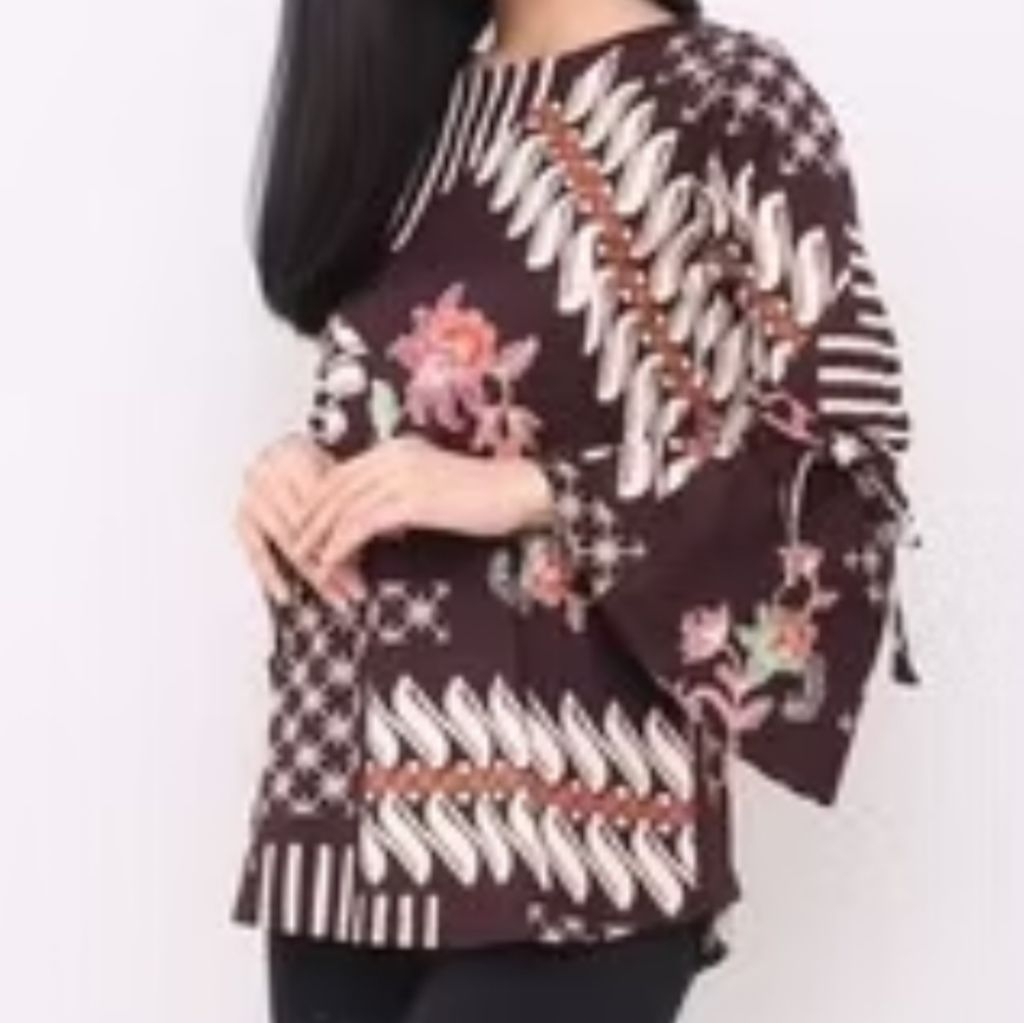 Batik Wanita | Atasan Batik Wanita Hitam Melar XL