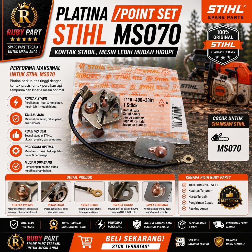 Stihl Platina Poin Set Chainsaw Ms070 Ori