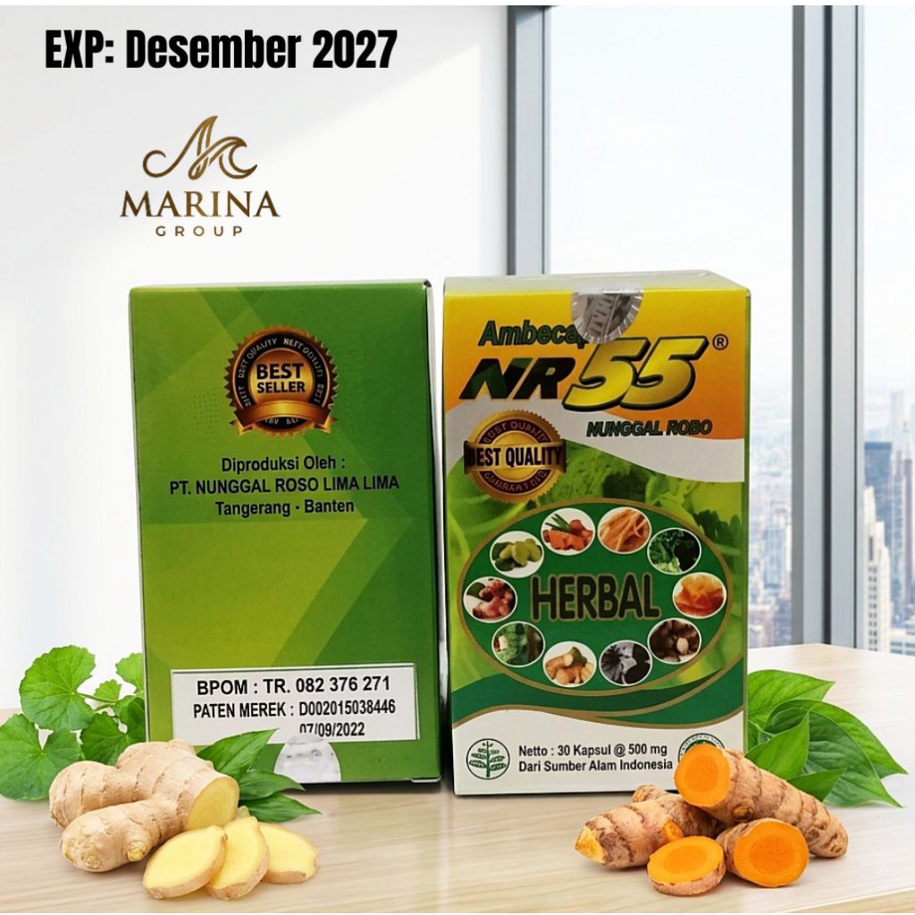 AMBECAP NR55 OBAT HERBAL ORIGINAL NR 55 PT NUNGGAL ROSO 55 ISI 30 KAPSUL UNTUK MAAG STROKE ASAM URAT