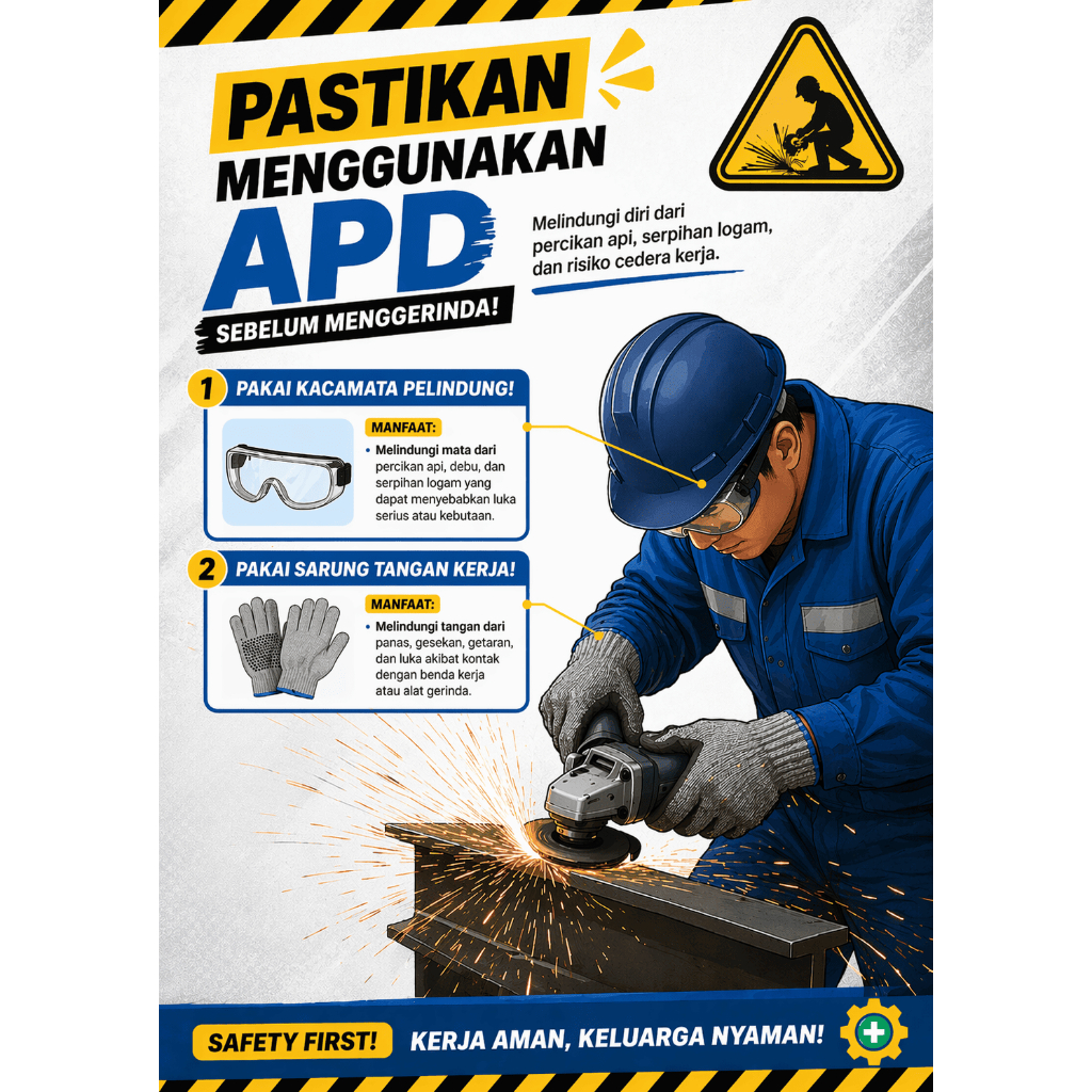 Poster K3 Safety Kerja | Poster SMK3 HSE Proyek Konstruksi & Pabrik | Ukuran A3 A2 Laminasi
