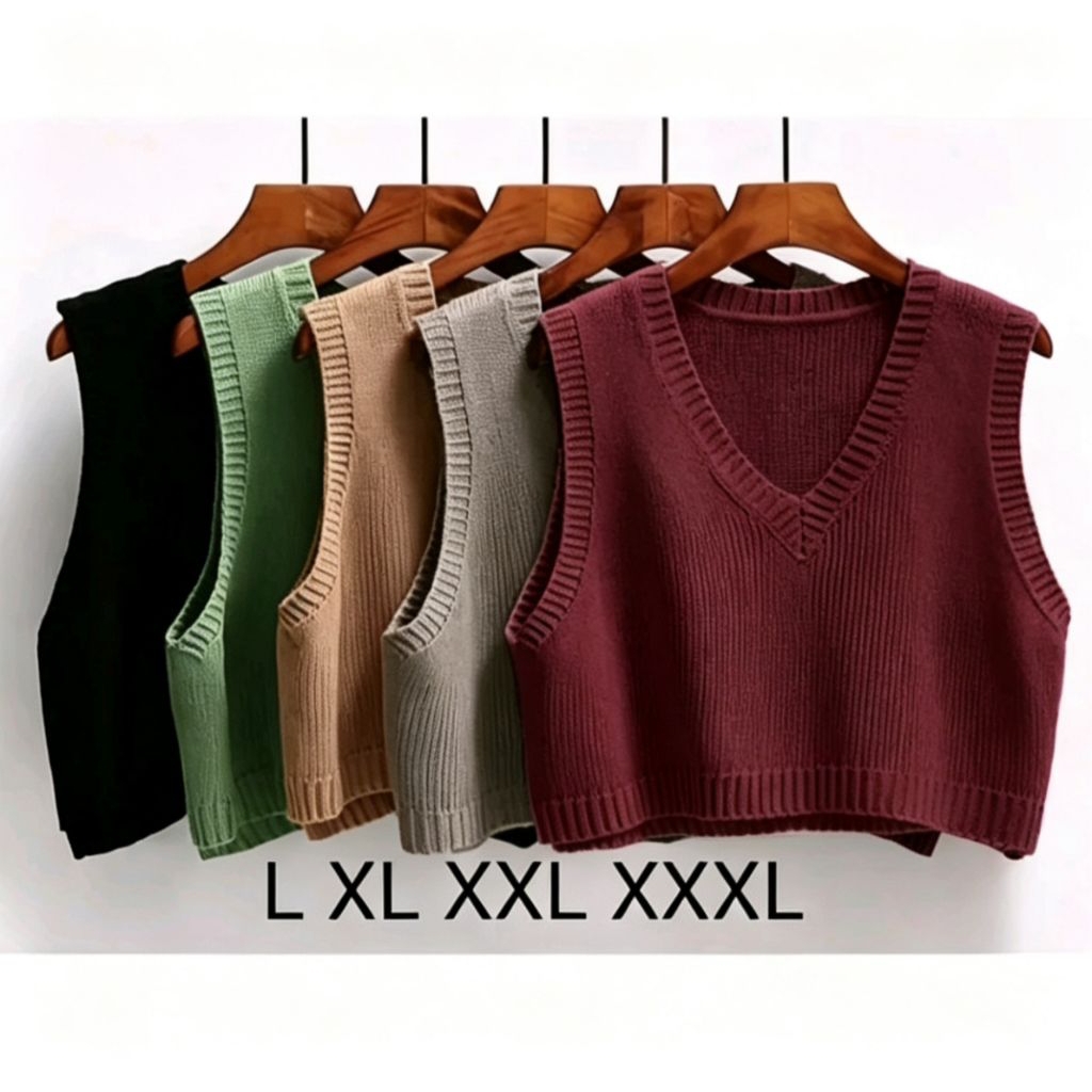 Vest Rompi crop atasan crop jumbo ld 95 120 130 140 150