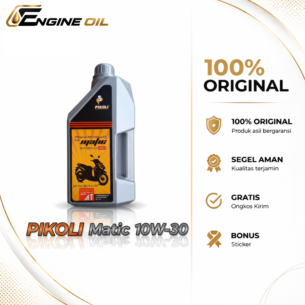 Oli Matic Wangi - Pikoli Matic 10W30 0.8L/1L Oli Motor Matic Wangi PASTI ORIGINAL *Free Sticker*