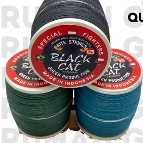 SENAR GELASAN BLACK CAT 1600 yard 0,25 Benang sambitan aduan layang layang TURNAMENT juara