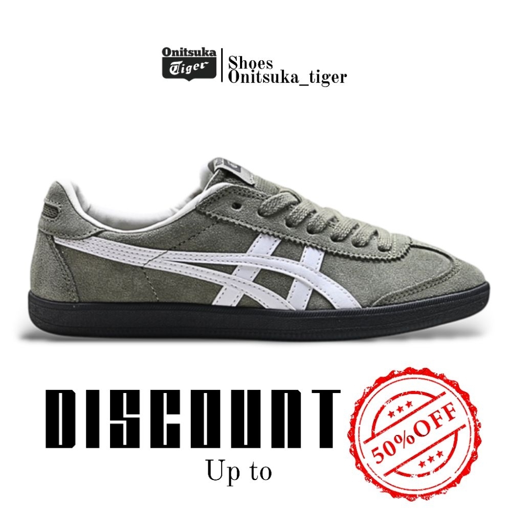 Onitsuka Tiger Shoes Tokuten army white free paperbag & kaos kaki