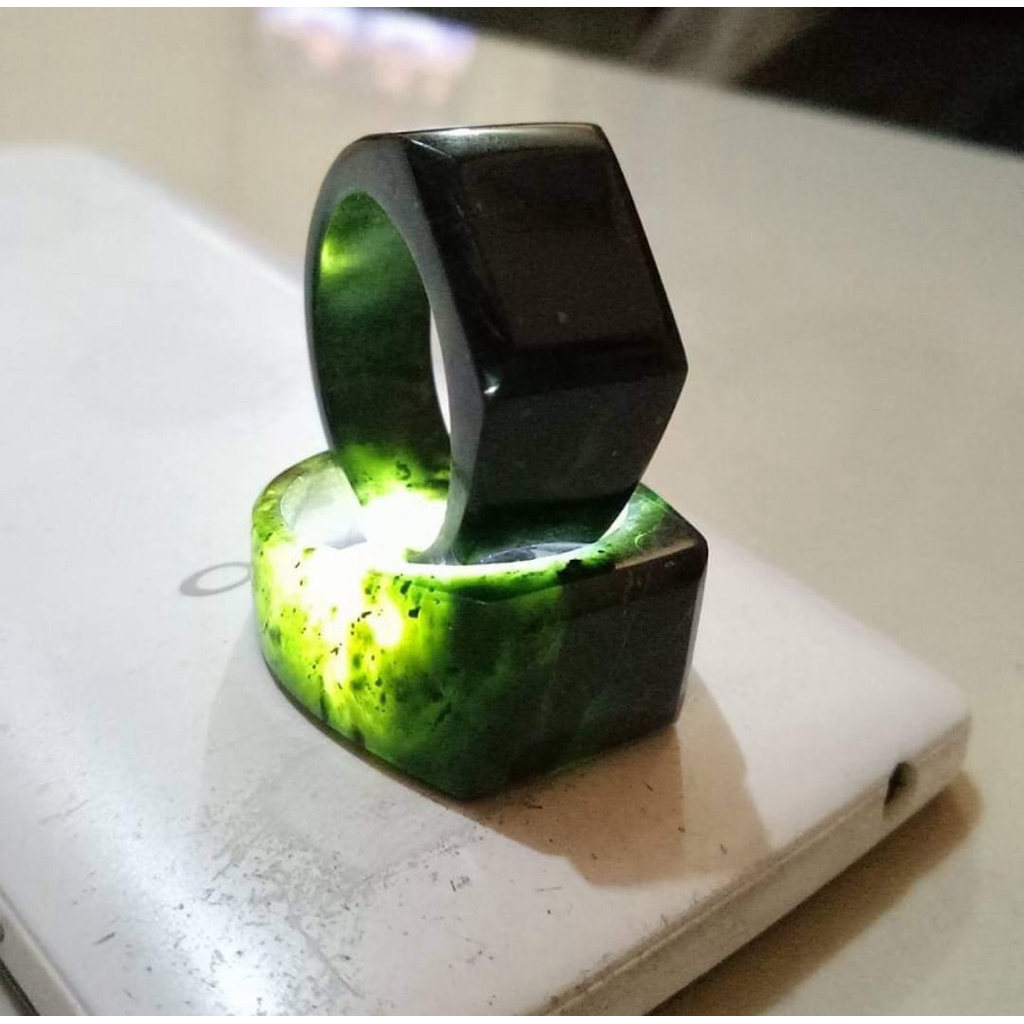 ring batu black jade style giok china