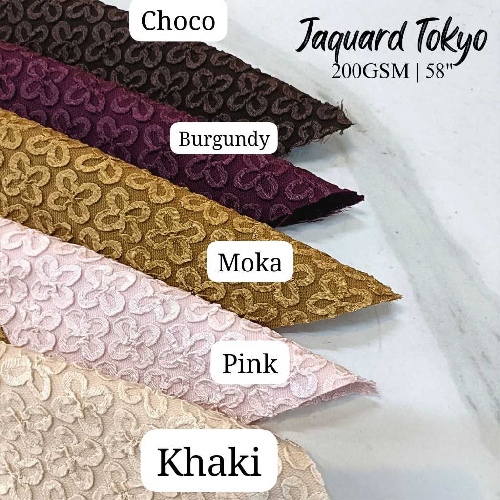 Bahan Kain Clover Jacquard High Quality - Kain Tekstur Premium Untuk Gamis, Dress, & Tunik / Zakia B