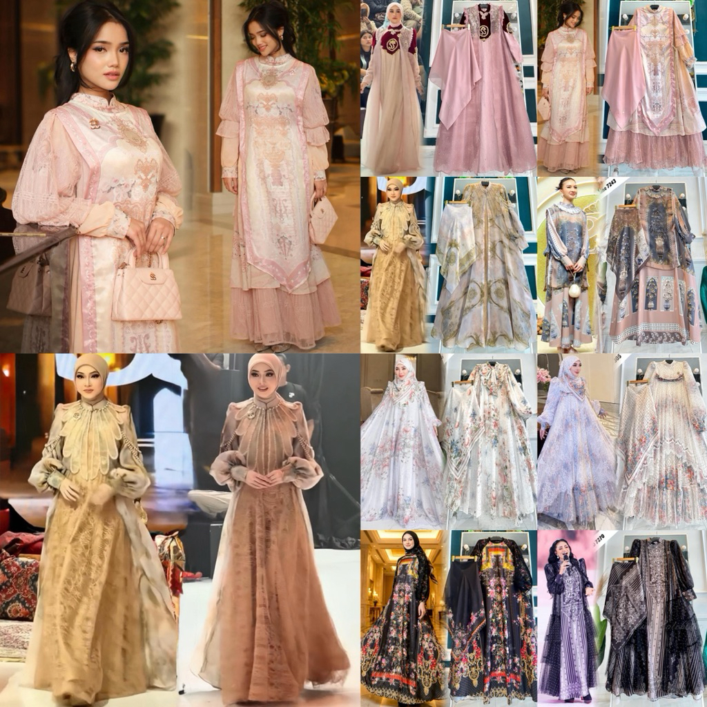 SHELLASAUKIA GAMIS DRESS PREMIUM SET HIJAB ORI BY SHELLASAUKIA edisi fashion show fuji aya mila kris