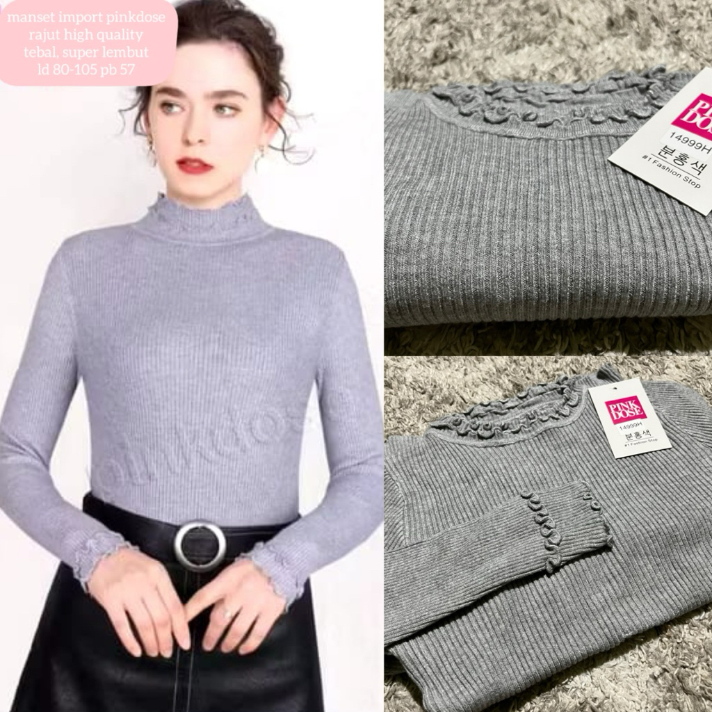 Manset import pinkdose atasan rajut import