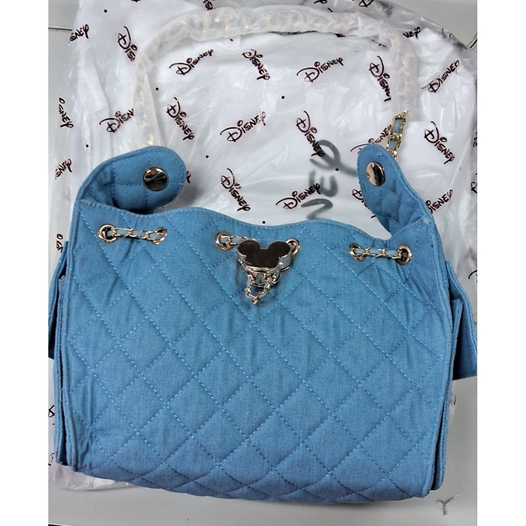 tas disney cendol denim biru jeans model serut