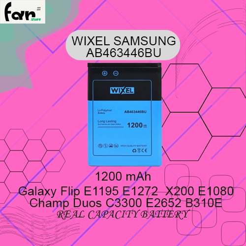 WIXEL BATRE Double Power Handphone Ori AB463446BU For Samsung Galaxy Flip E1195 E1272 X150 X200 E108