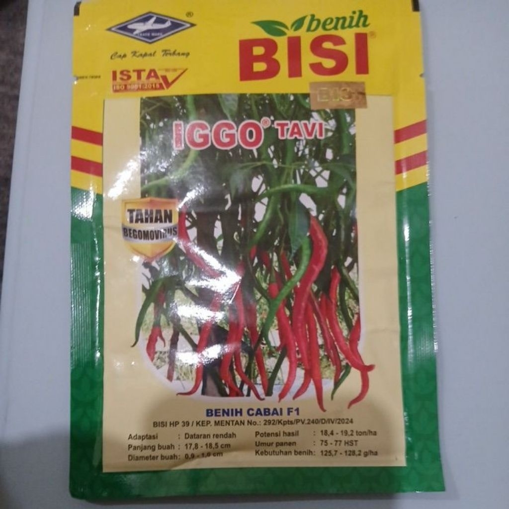 Benih Cabe Keriting Hibrida IGGO Tavi 10 Gram