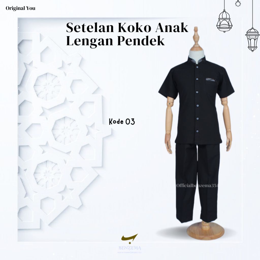 03 Benzema354 - Setelan Koko Tangan Pendek Size Anak