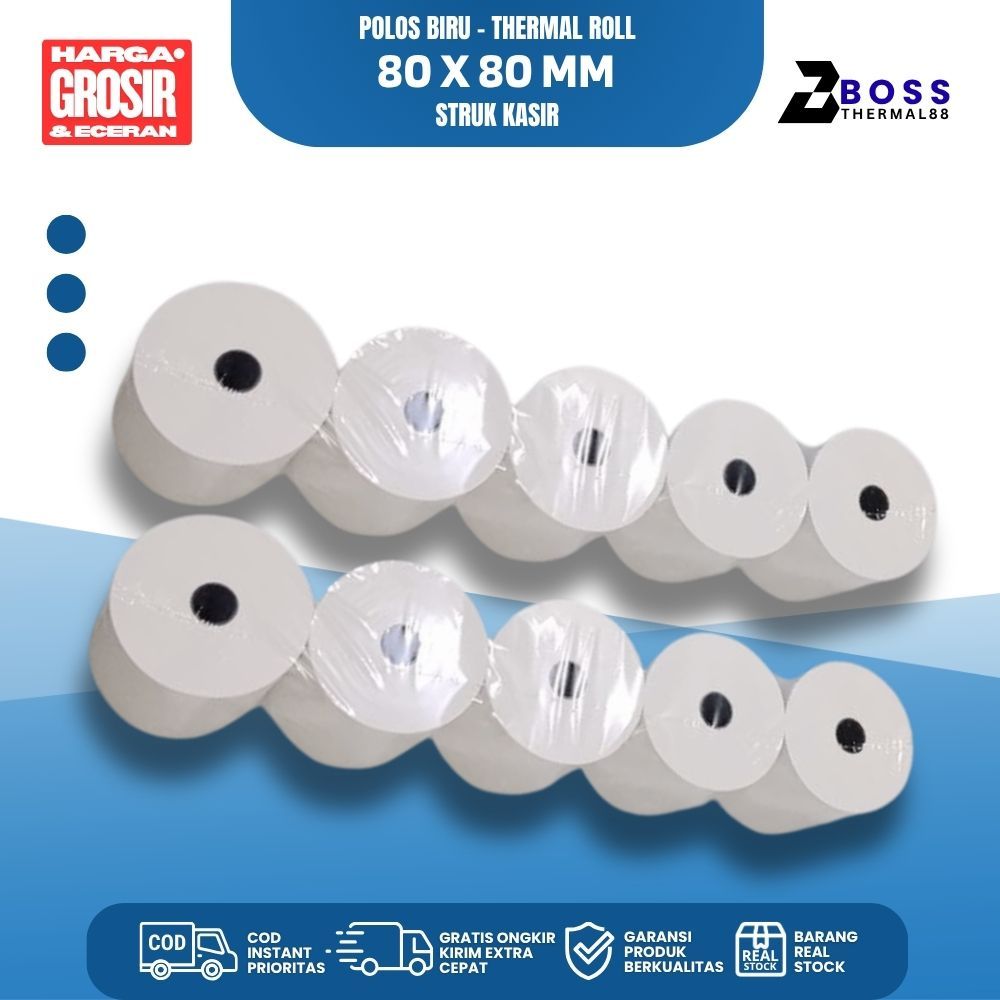 POLOS BIRU Thermal Struk Kasir 80x80 mm [bossthermal88]