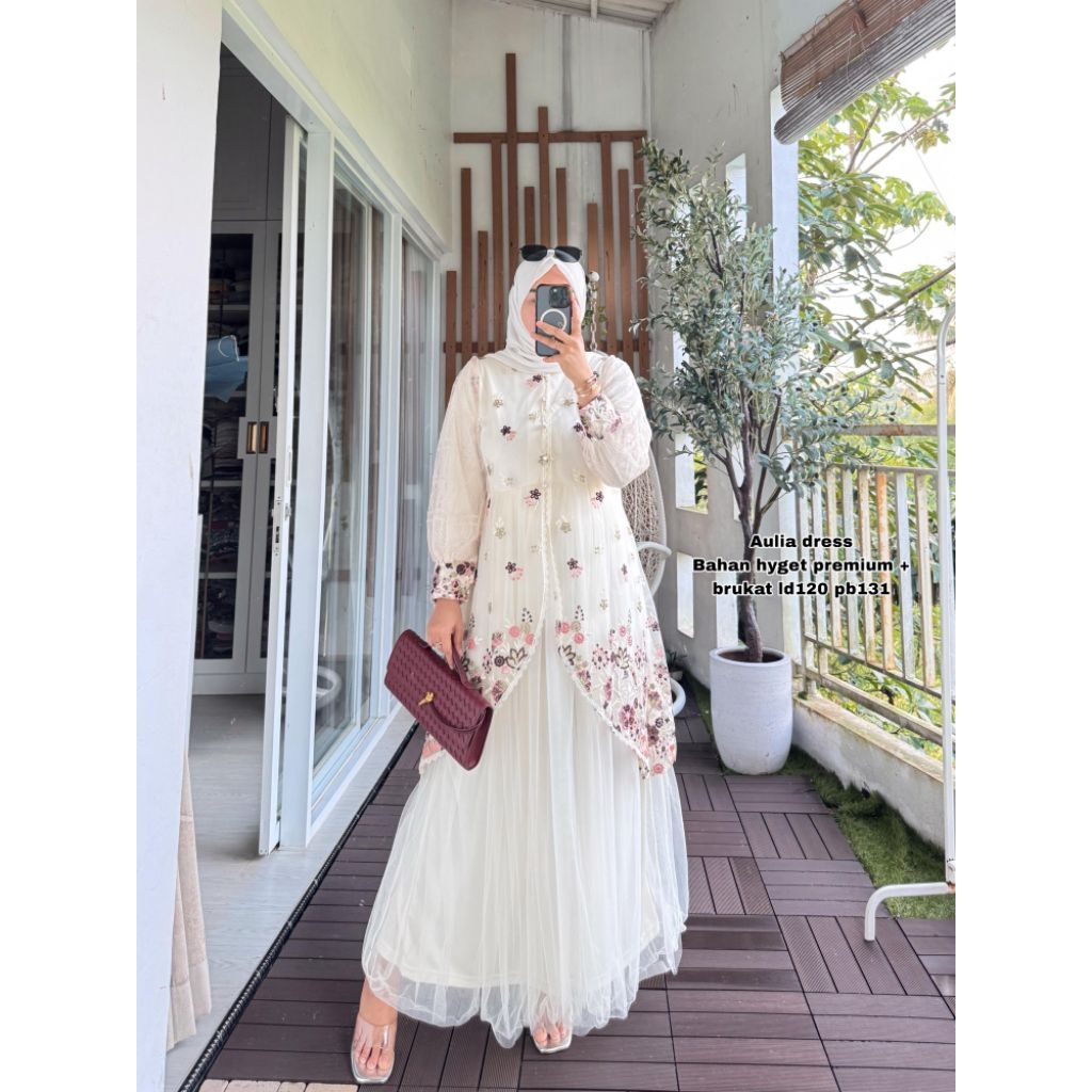 Aulia dress bahan hyget premium x brukat