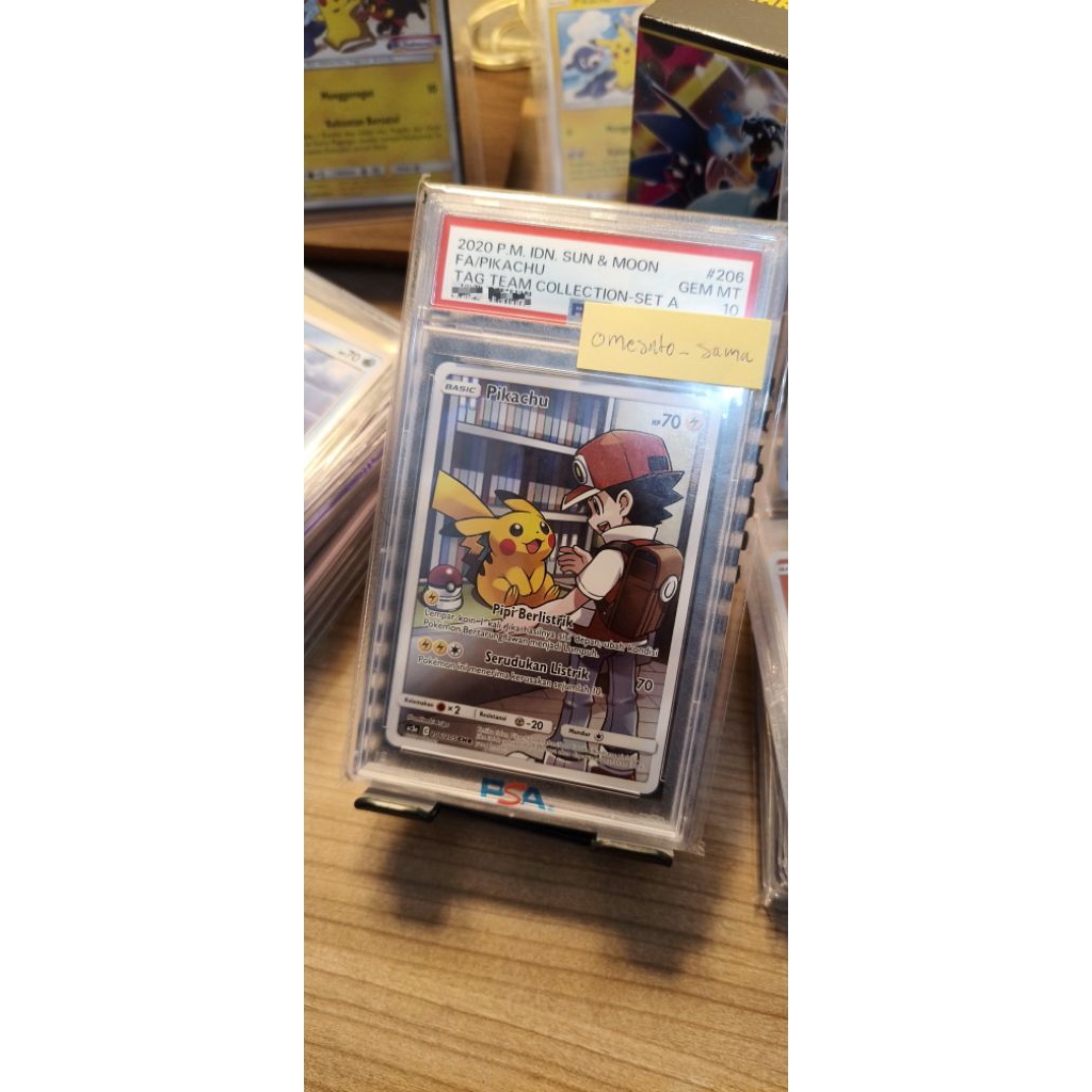 ​[PSA 10] Pikachu CHR 206/205 Tag Team Collection Sun & Moon Indonesia - Gem Mint Grail