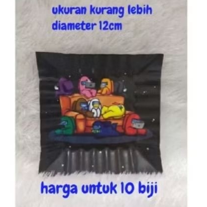 piring kue ulang tahun tema among among.us among us
